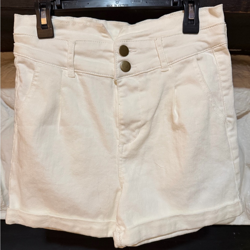 GB Girls High Waist White Shorts